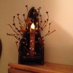 Candle, Wood Shelf, Berries..