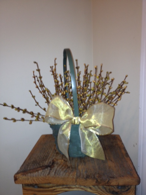 Berry Basket, Sage, Cream & Gold